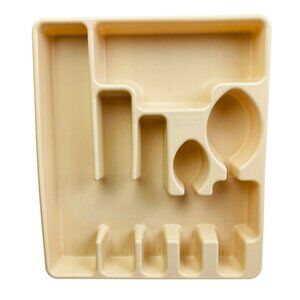 Rubbermaid Flatware Silverware Organizer Tray 6 Slot Beige Vintage Drawer